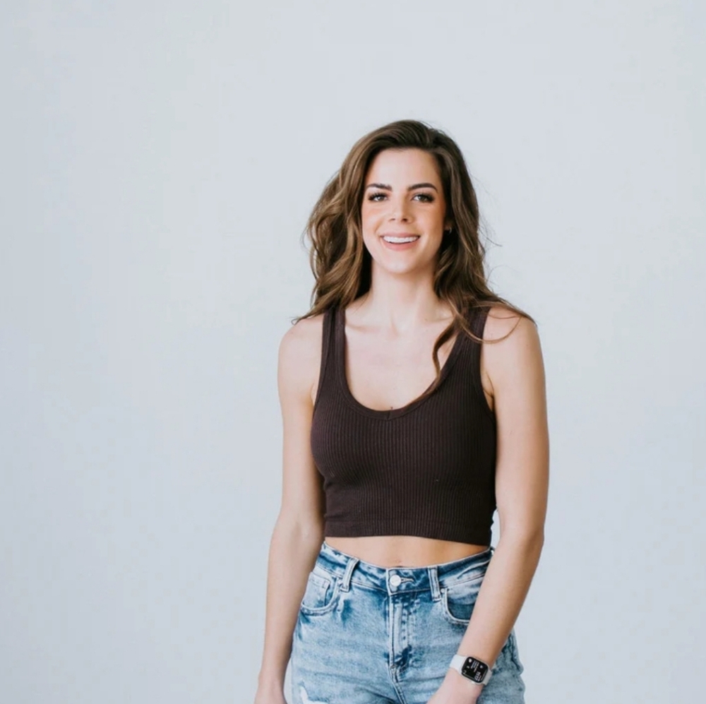 Mono B Ribbed Crop Tank